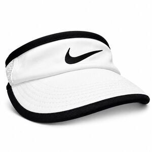 Nike AeroBill Featherlight Dri-FIT Visor Hat White Black Golf Running Adjustable